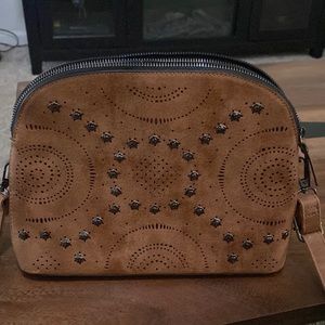 Sam & Hadley Cut Out Embellished Crossbody Bag Brown